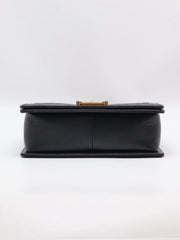CHANEL Boy Flap Bag 25 Grained Calfskin - Black with Gold Hardware