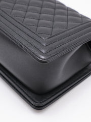 CHANEL Boy Flap Bag 25 Grained Calfskin - Black with Silver Hardware