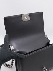 CHANEL Boy Flap Bag 25 Grained Calfskin - Black with Silver Hardware