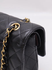 CHANEL Classic Flap Medium 25 Grained Calfskin - Black with Gold Hardware