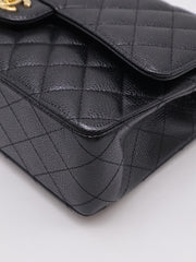 CHANEL Classic Flap Medium 25 Grained Calfskin - Black with Gold Hardware