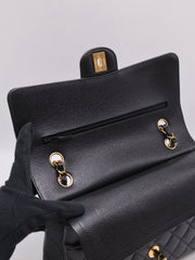 CHANEL Classic Flap Medium 25 Grained Calfskin - Black with Gold Hardware