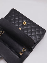 CHANEL Classic Flap Medium 25 Grained Calfskin - Black with Gold Hardware