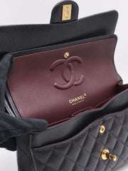 CHANEL Classic Flap Medium 25 Grained Calfskin - Black with Gold Hardware