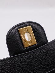 CHANEL Classic Flap Medium 25 Grained Calfskin - Black with Gold Hardware