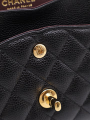 CHANEL Classic Flap Medium 25 Grained Calfskin - Black with Gold Hardware