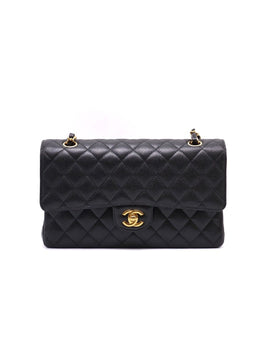 CHANEL Classic Flap Medium 25 Grained Calfskin - Black with Gold Hardware