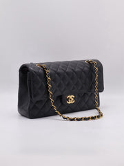 CHANEL Classic Flap Medium 25 Grained Calfskin - Black with Gold Hardware