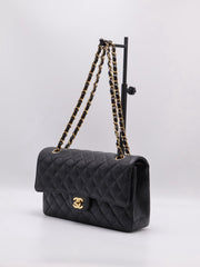 CHANEL Classic Flap Medium 25 Grained Calfskin - Black with Gold Hardware