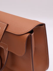 HERMES Halzan 25 - Gold with Gold Hardware [Y]