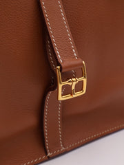 HERMES Halzan 25 - Gold with Gold Hardware [Y]