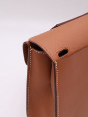 HERMES Halzan 25 - Gold with Gold Hardware [Y]