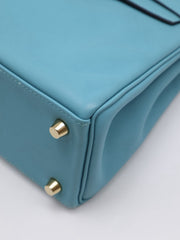HERMES Kelly 25 - Bleu Atoll with Gold Hardware [T]