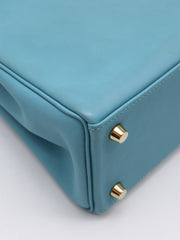 HERMES Kelly 25 - Bleu Atoll with Gold Hardware [T]