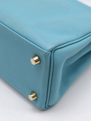 HERMES Kelly 25 - Bleu Atoll with Gold Hardware [T]