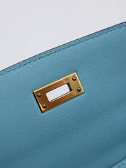 HERMES Kelly 25 - Bleu Atoll with Gold Hardware [T]