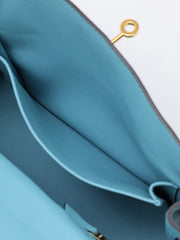 HERMES Kelly 25 - Bleu Atoll with Gold Hardware [T]