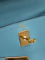 HERMES Kelly 25 - Bleu Atoll with Gold Hardware [T]
