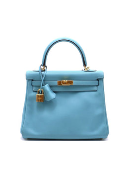 HERMES Kelly 25 - Bleu Atoll with Gold Hardware [T]