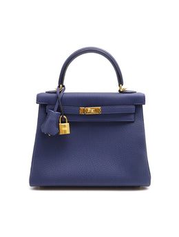 HERMES Kelly 25 - Bleu Encre with Gold Hardware
