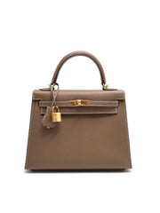 HERMES Kelly 25 - Etoupe with Gold Hardware