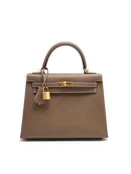 HERMES Kelly 25 - Etoupe with Gold Hardware