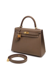 HERMES Kelly 25 - Etoupe with Gold Hardware