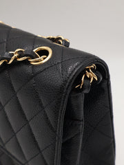 CHANEL Classic Flap Medium 25 Grained Calfskin - Black with Gold Hardware