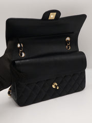 CHANEL Classic Flap Medium 25 Grained Calfskin - Black with Gold Hardware