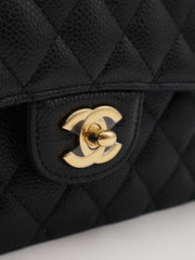 CHANEL Classic Flap Medium 25 Grained Calfskin - Black with Gold Hardware