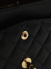 CHANEL Classic Flap Medium 25 Grained Calfskin - Black with Gold Hardware