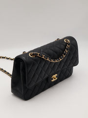 CHANEL Classic Flap Medium 25 Grained Calfskin - Black with Gold Hardware