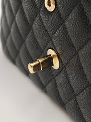 CHANEL Classic Flap Medium 25 Grained Calfskin - Black with Gold Hardware