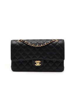 CHANEL Classic Flap Medium 25 Grained Calfskin - Black with Gold Hardware