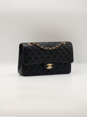 CHANEL Classic Flap Medium 25 Grained Calfskin - Black with Gold Hardware