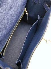 HERMES Kelly 25 - Bleu Encre with Gold Hardware