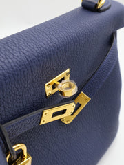 HERMES Kelly 25 - Bleu Encre with Gold Hardware