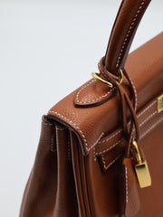 HERMES Kelly 25 Sellier - Gold with Gold Hardware [Z]