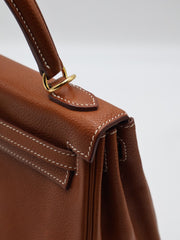 HERMES Kelly 25 Sellier - Gold with Gold Hardware [Z]
