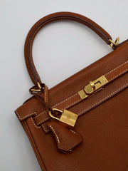 HERMES Kelly 25 Sellier - Gold with Gold Hardware [Z]