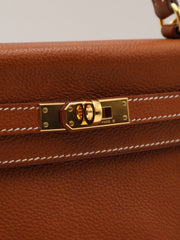 HERMES Kelly 25 Sellier - Gold with Gold Hardware [Z]
