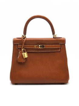HERMES Kelly 25 Sellier - Gold with Gold Hardware [Z]