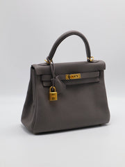 HERMES Kelly 25 - Etain with Gold Hardware [Z]
