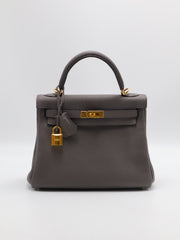 HERMES Kelly 25 - Etain with Gold Hardware [Z]