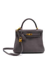 HERMES Kelly 25 - Etain with Gold Hardware [Z]