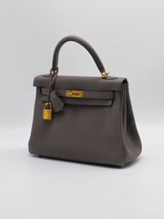 HERMES Kelly 25 - Etain with Gold Hardware [Z]
