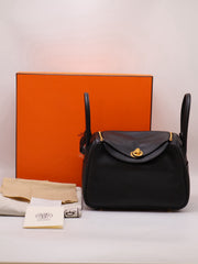 HERMES Lindy 26 - Noir with Gold Hardware [Z]