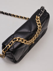 CHANEL 19 Quilted Lambskin Flap Bag 26 - Black with Gold Hardware [Series 30]