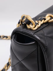 CHANEL 19 Quilted Lambskin Flap Bag 26 - Black with Gold Hardware [Series 30]