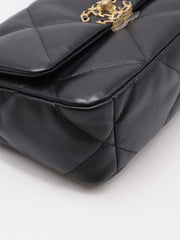 CHANEL 19 Quilted Lambskin Flap Bag 26 - Black with Gold Hardware [Series 30]